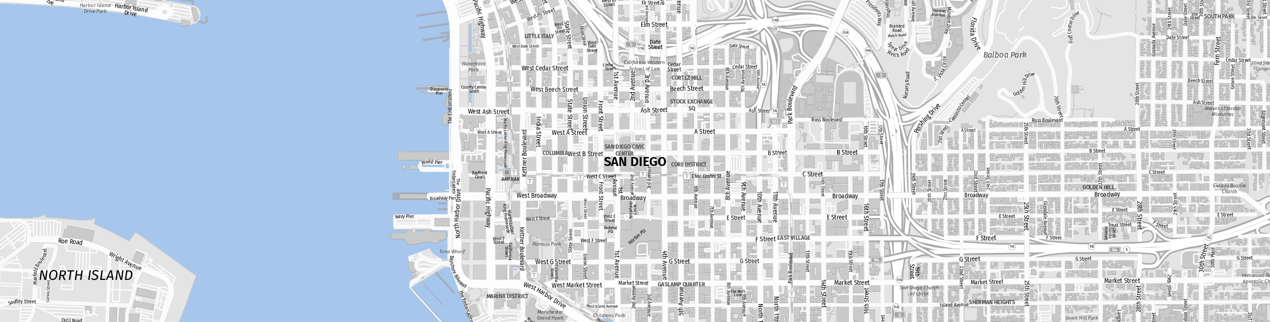 Stadtplan San Diego zum Downloaden.