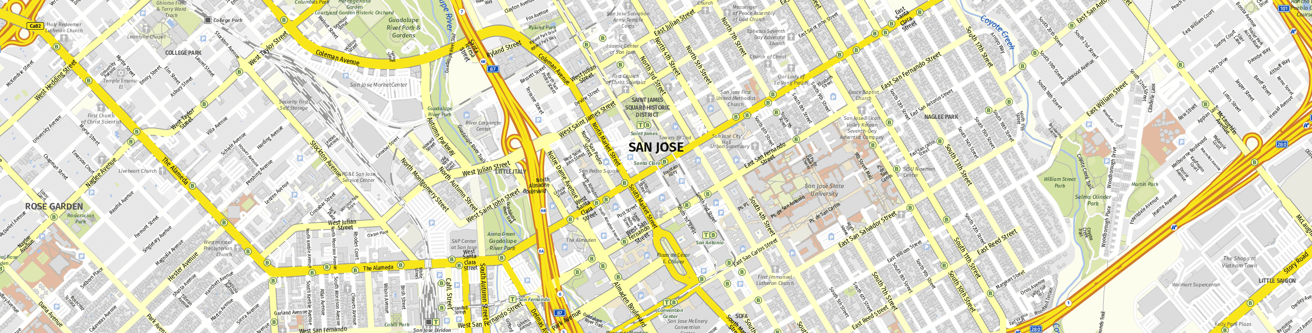 Stadtplan San José zum Downloaden.