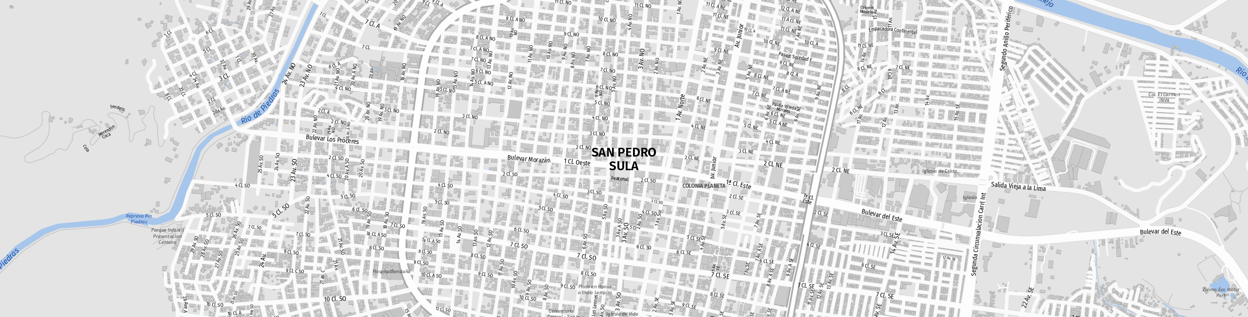 Stadtplan San Pedro Sula zum Downloaden.