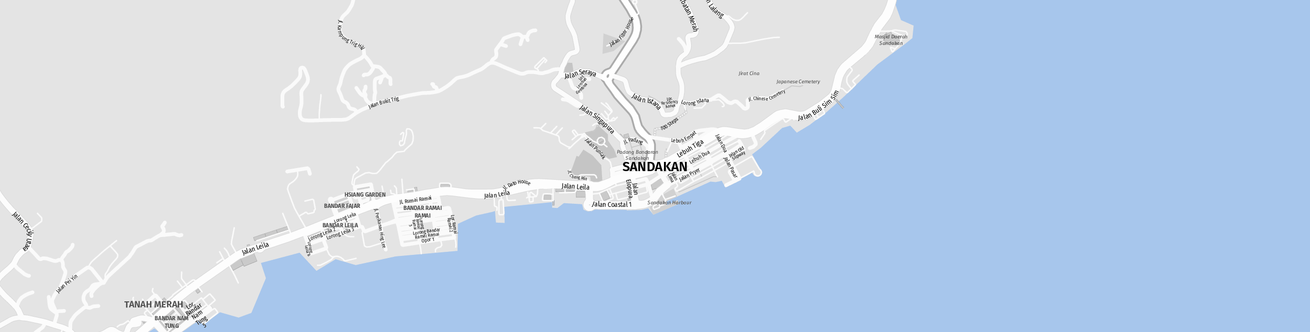 Stadtplan Sandakan zum Downloaden.