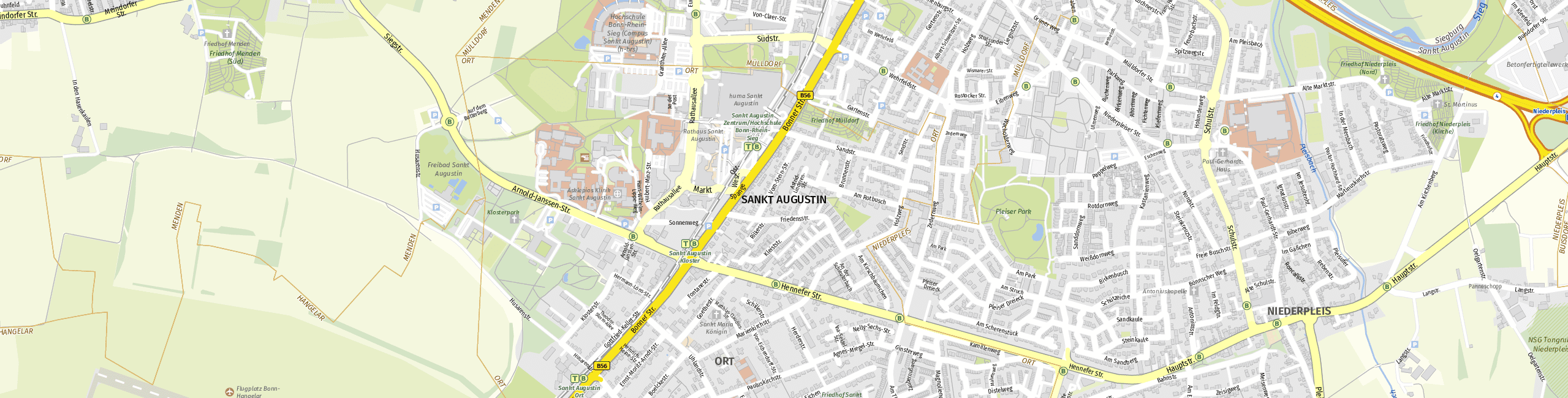 Stadtplan Sankt Augustin zum Downloaden.