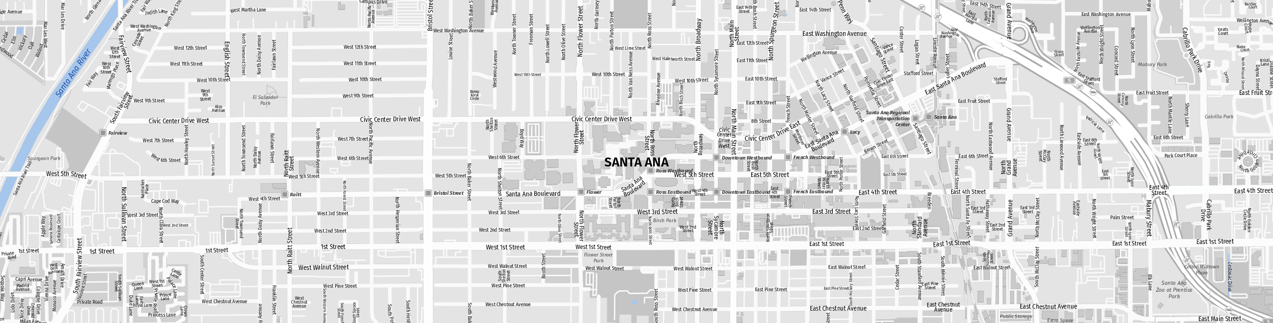 Stadtplan Santa Ana zum Downloaden.