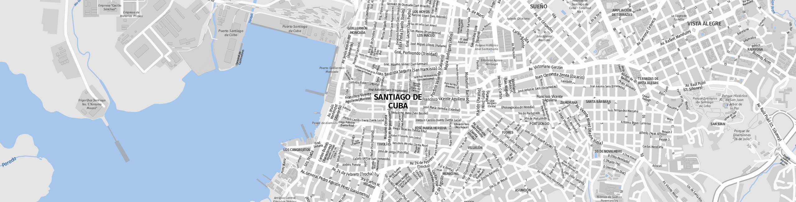 Stadtplan Santiago de Cuba zum Downloaden.