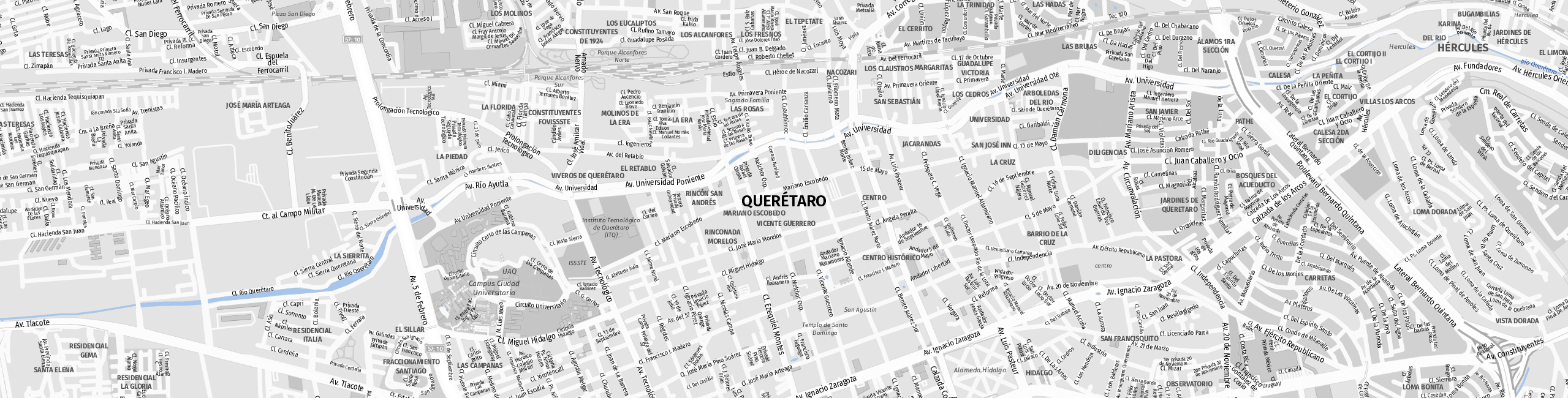 Stadtplan Santiago de Querétaro zum Downloaden.