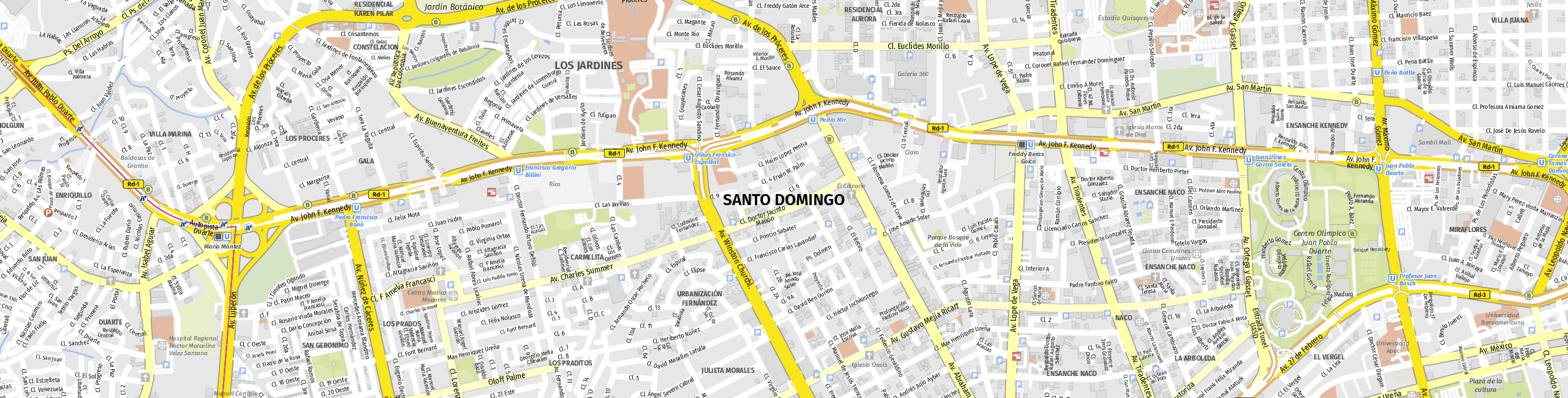 Stadtplan Santo Domingo zum Downloaden.
