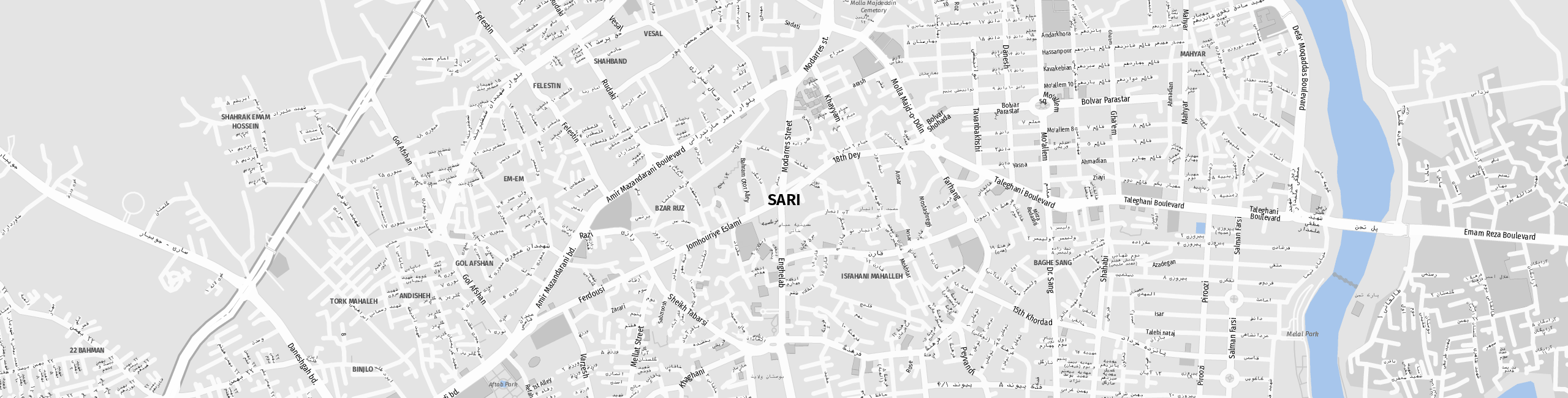 Stadtplan Sari zum Downloaden.