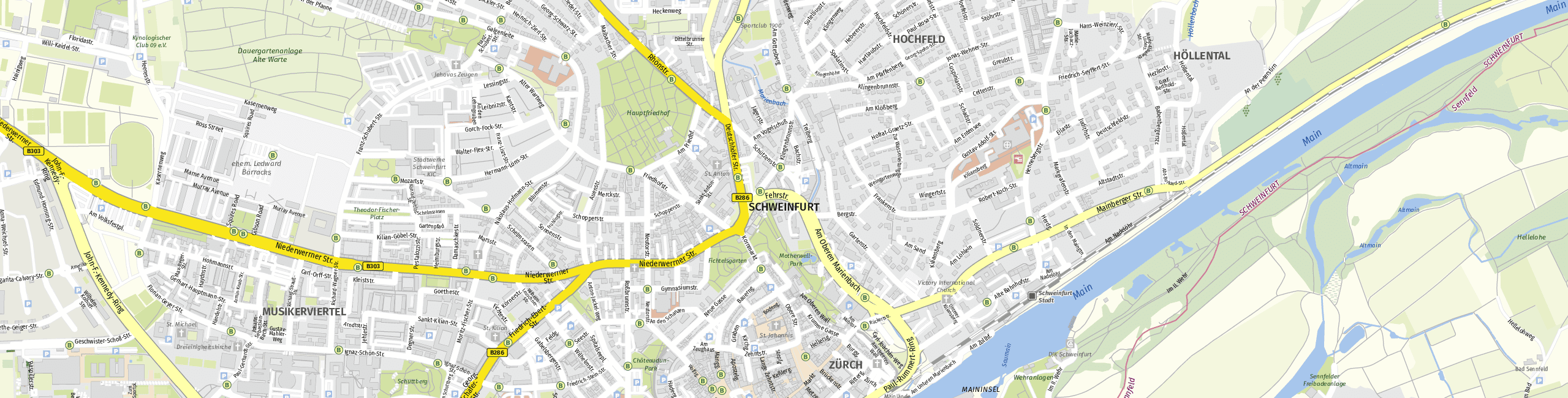 Stadtplan Schweinfurt zum Downloaden.