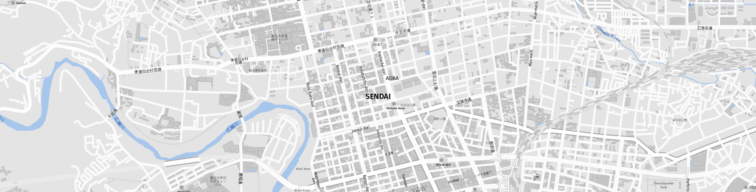 Stadtplan Sendai zum Downloaden.