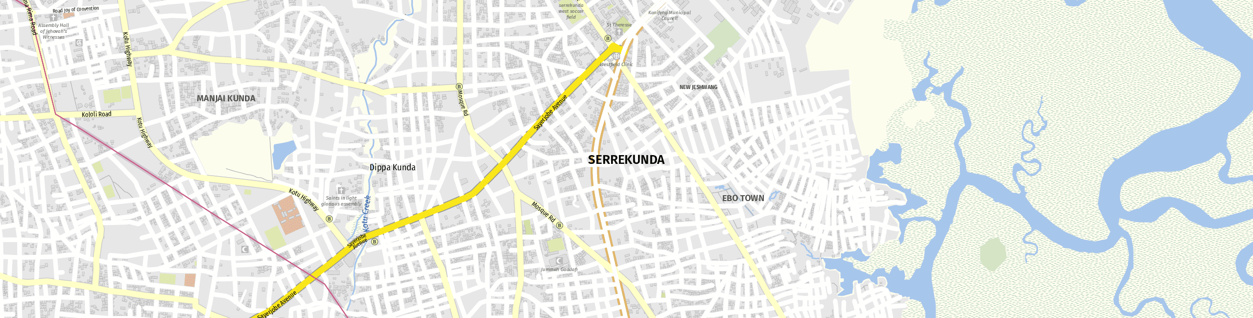 Stadtplan Serrekunda zum Downloaden.
