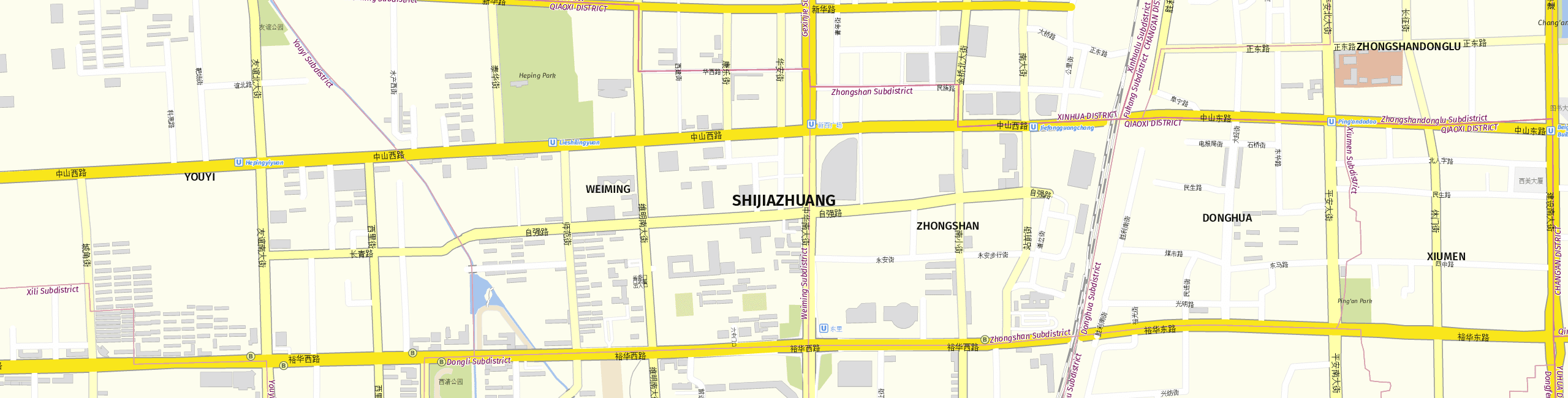 Stadtplan Shijiazhuang zum Downloaden.
