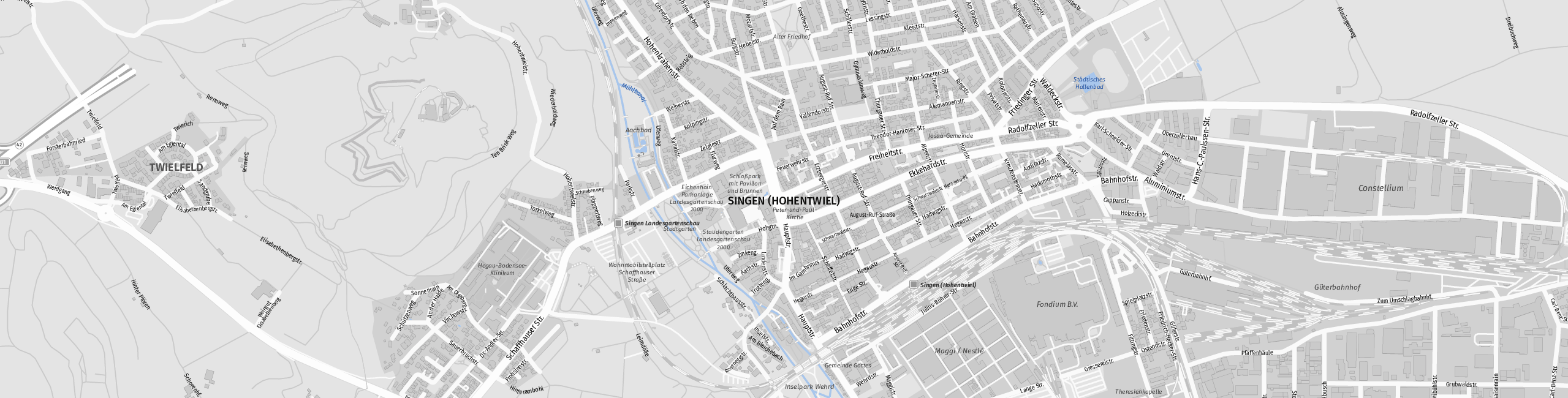 Stadtplan Singen (Hohentwiel) zum Downloaden.