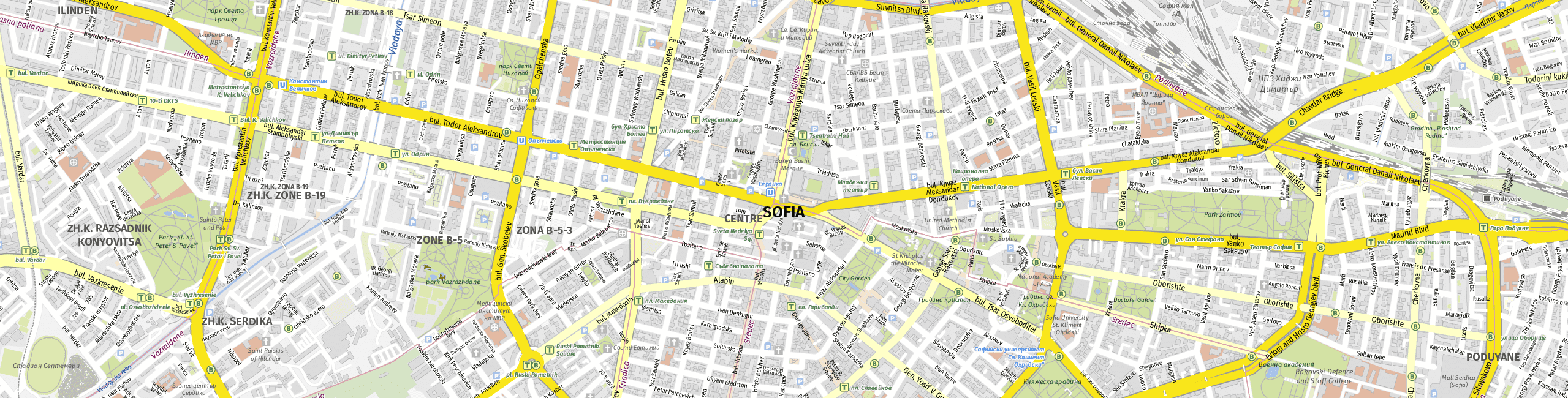 Stadtplan Sofia zum Downloaden.