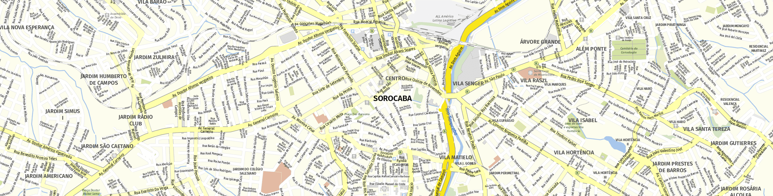 Stadtplan Sorocaba zum Downloaden.