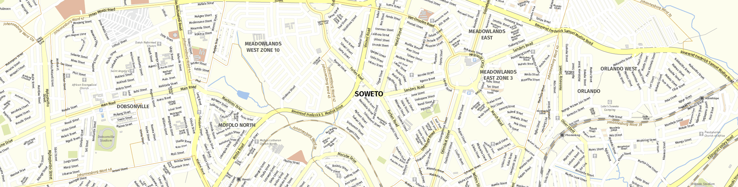 Stadtplan Soweto zum Downloaden.