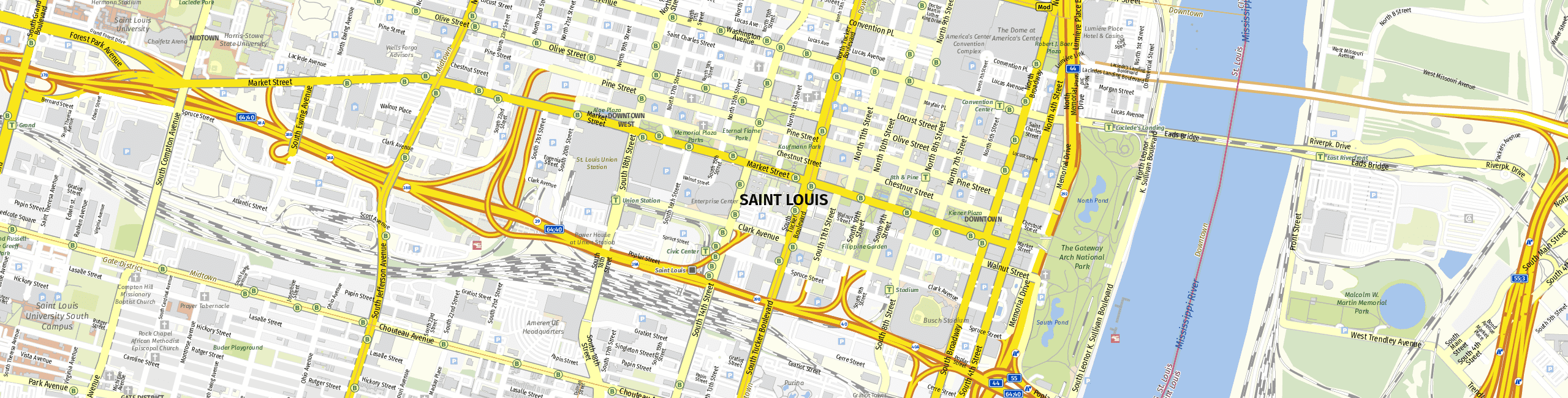 Stadtplan St. Louis zum Downloaden.