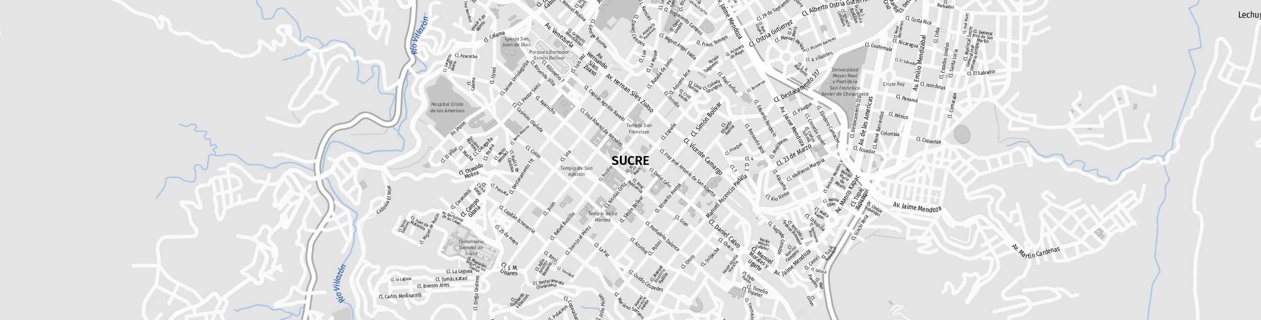 Stadtplan Sucre zum Downloaden.