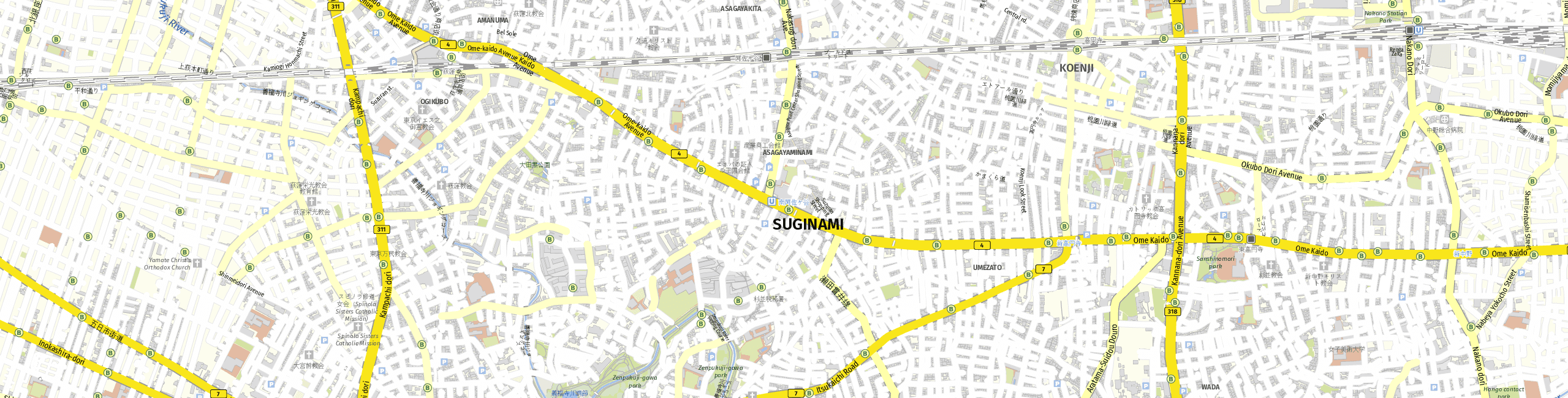Stadtplan Suginami zum Downloaden.
