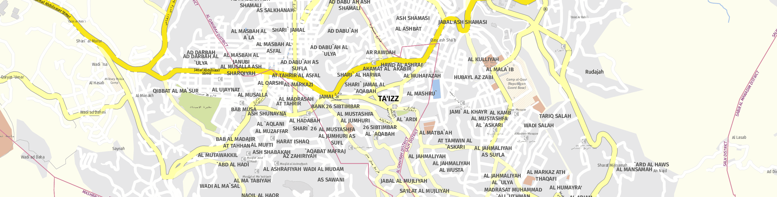 Stadtplan Taizz zum Downloaden.