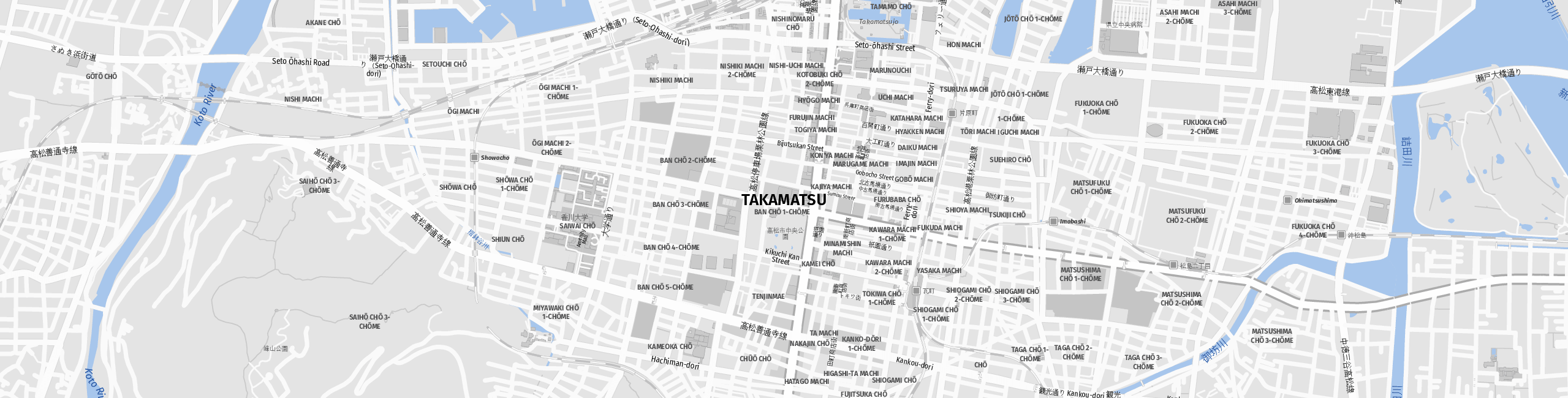 Stadtplan Takamatsu zum Downloaden.