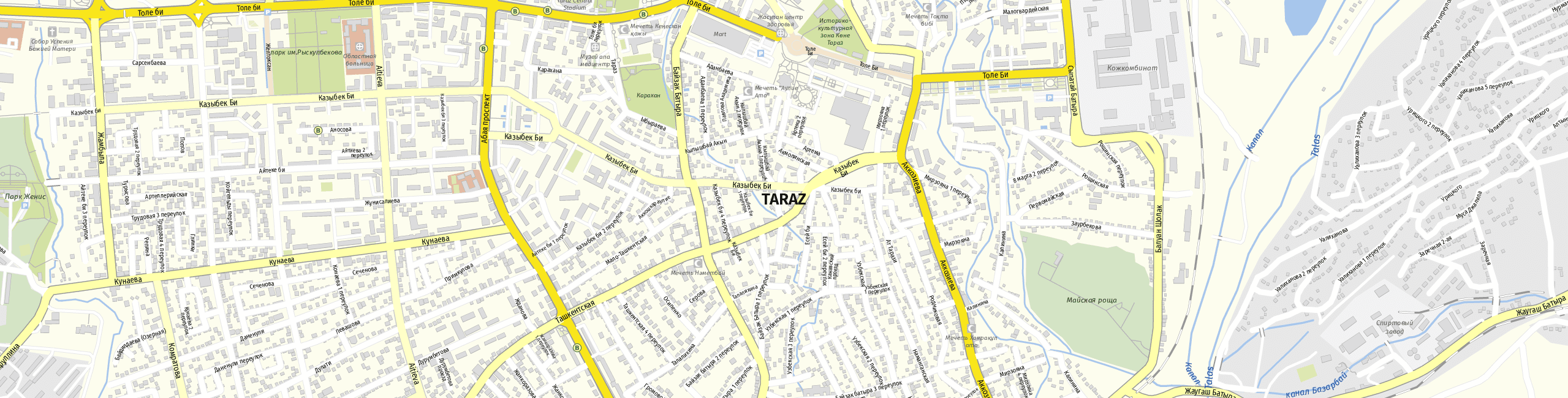 Stadtplan Taraz zum Downloaden.