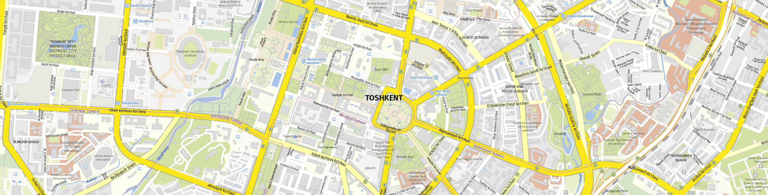 Stadtplan Tashkent zum Downloaden.
