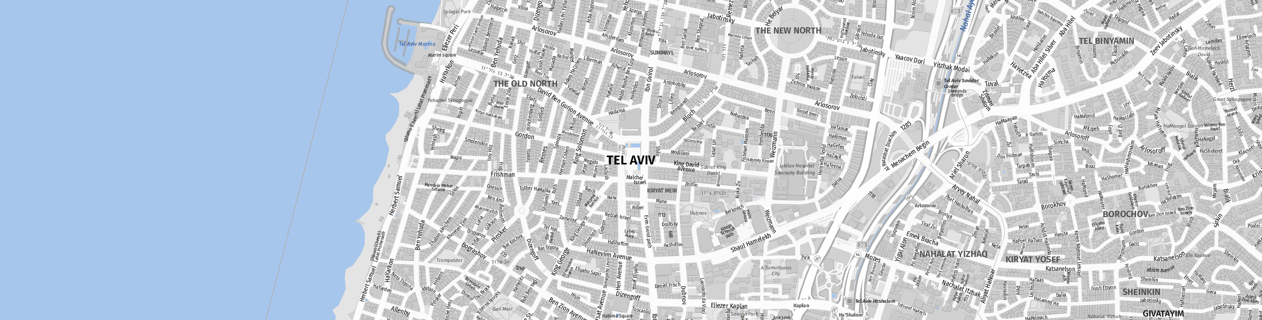 Stadtplan Tel Aviv-Yafo zum Downloaden.
