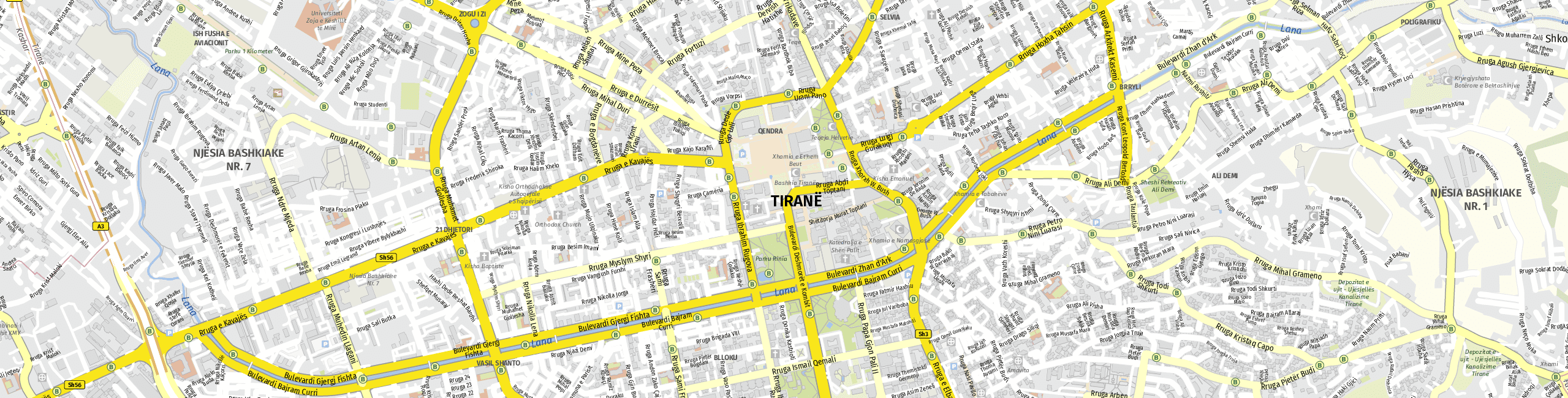 Stadtplan Tirana zum Downloaden.