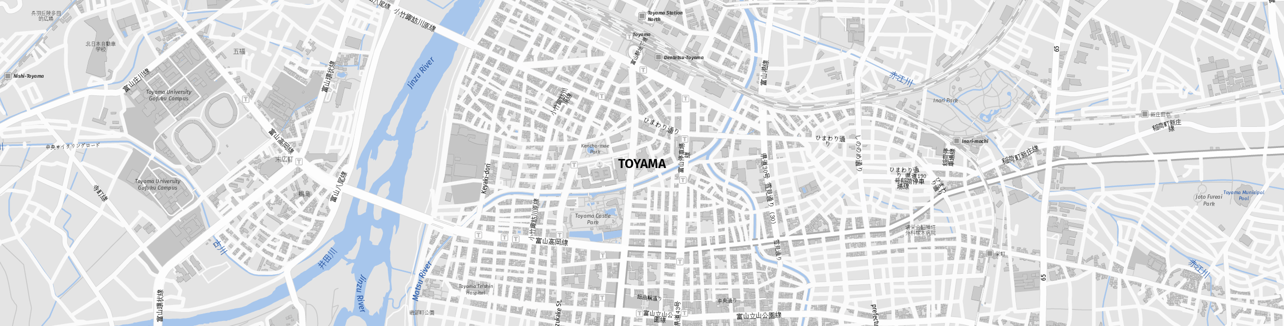 Stadtplan Toyama zum Downloaden.