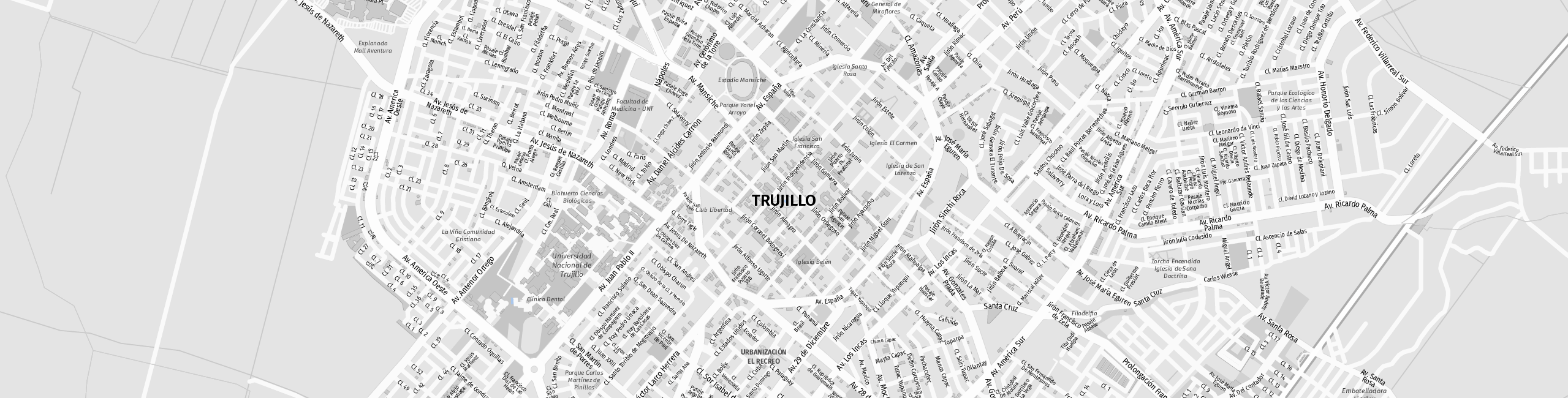 Stadtplan Trujillo zum Downloaden.