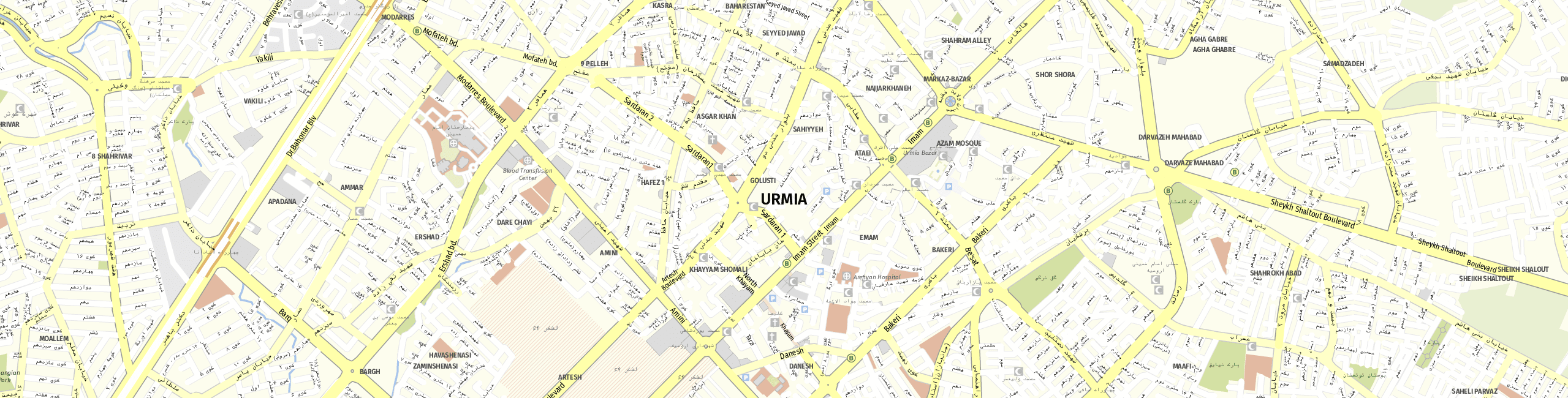 Stadtplan Urmia zum Downloaden.