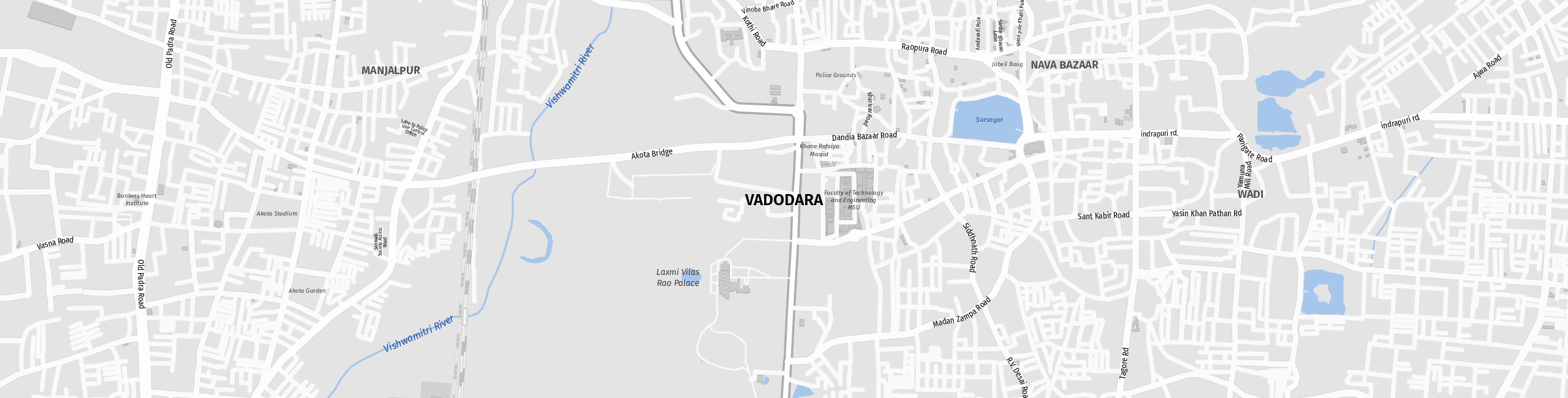 Stadtplan Vadodara zum Downloaden.