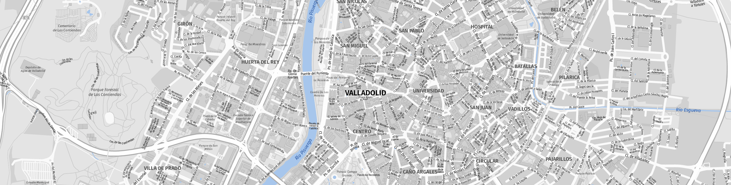Stadtplan Valladolid zum Downloaden.