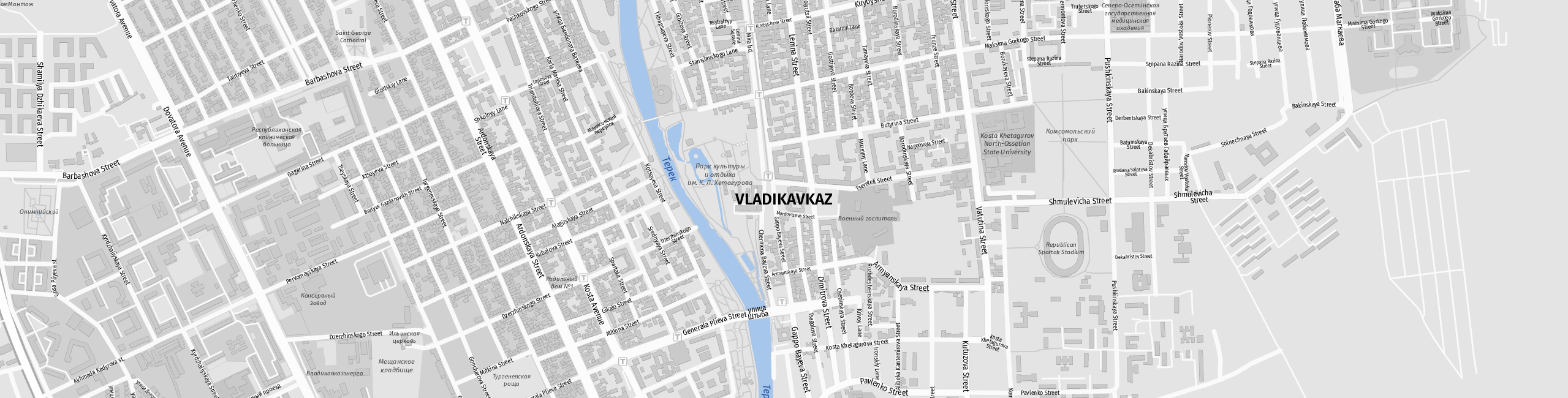 Stadtplan Vladikavkaz zum Downloaden.