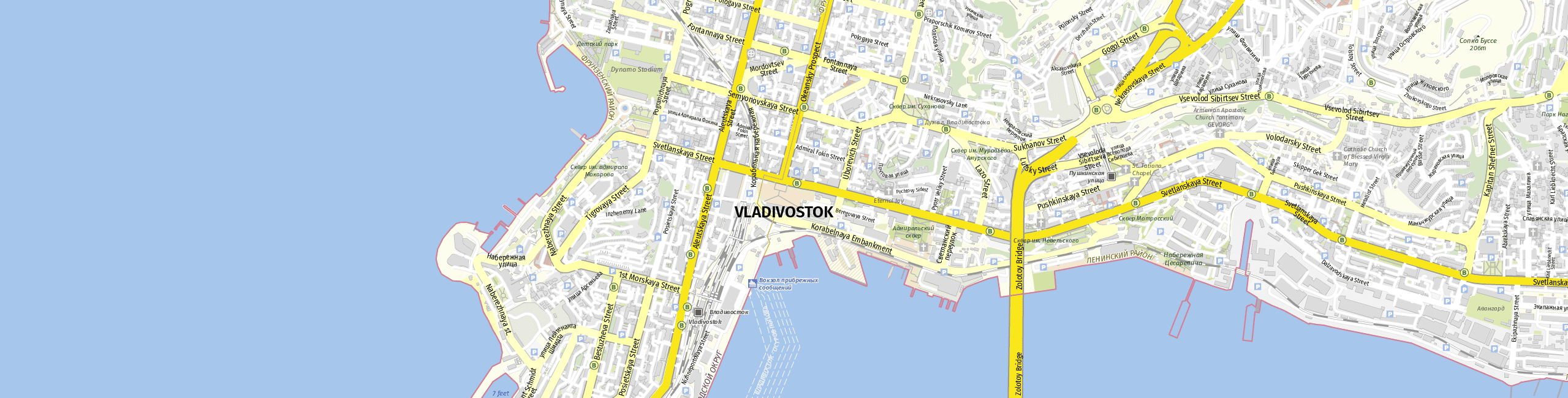 Stadtplan Wladiwostok zum Downloaden.