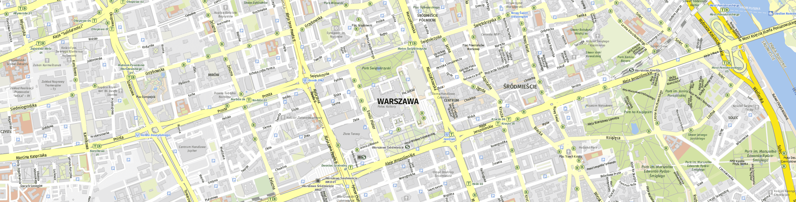 Stadtplan Warsaw zum Downloaden.