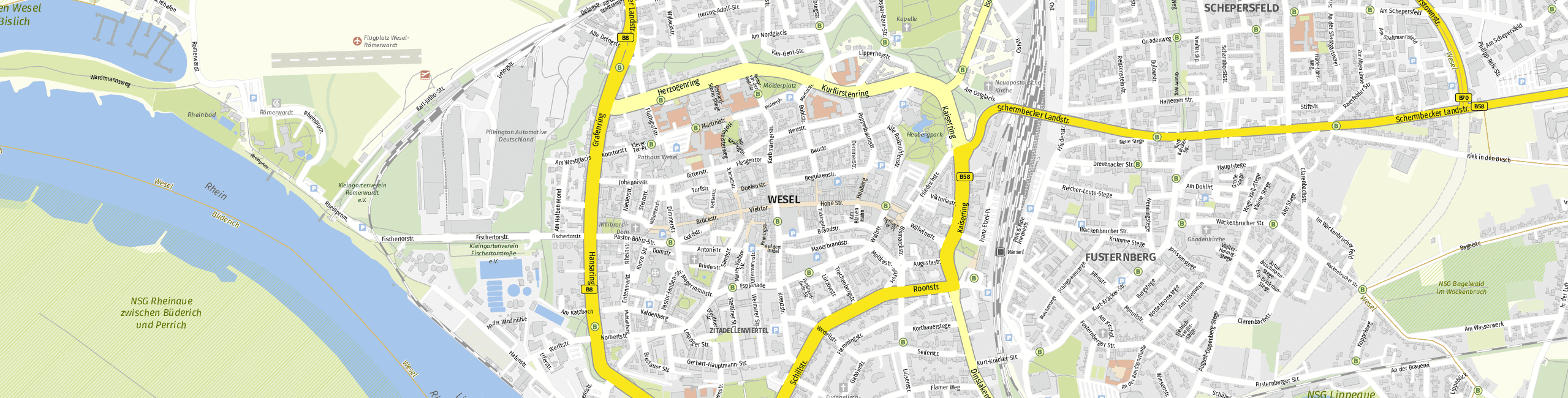 Stadtplan Wesel zum Downloaden.