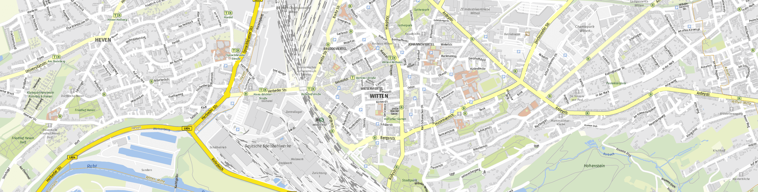Stadtplan Witten zum Downloaden.