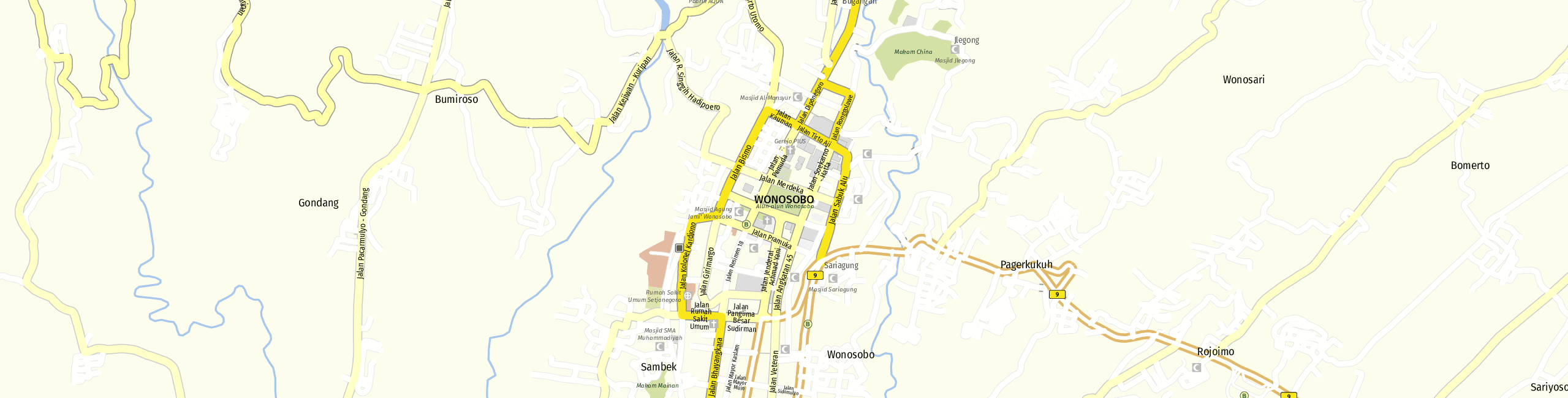 Stadtplan Wonosobo zum Downloaden.