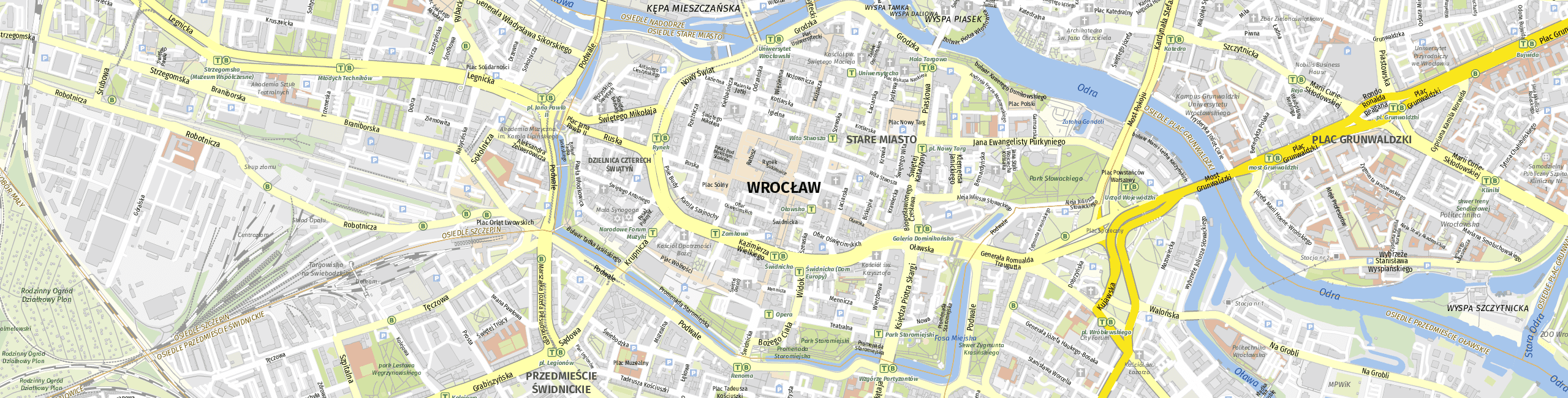 Stadtplan Wrocław zum Downloaden.
