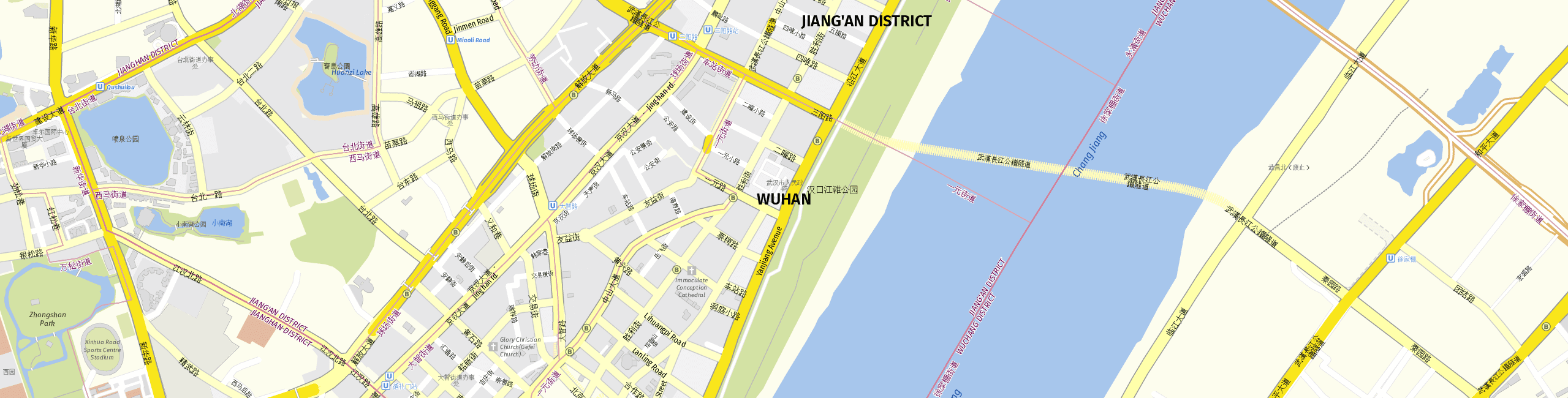 Stadtplan Wuhan zum Downloaden.