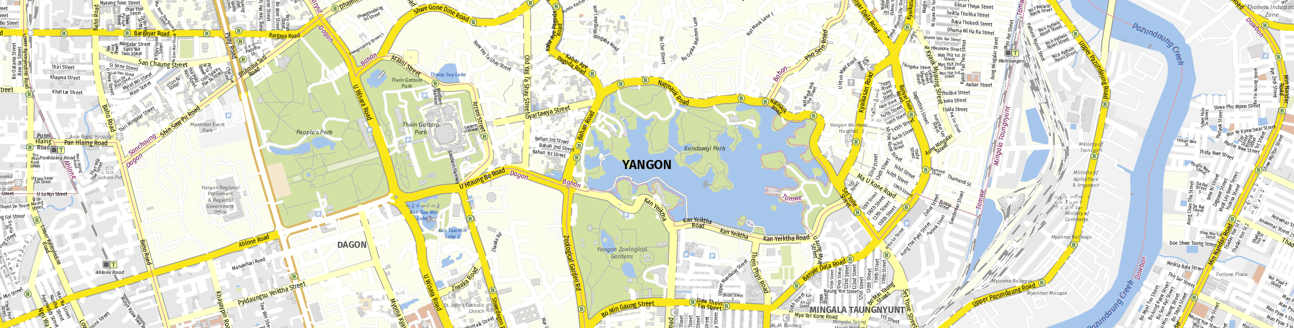 Stadtplan Yangon zum Downloaden.