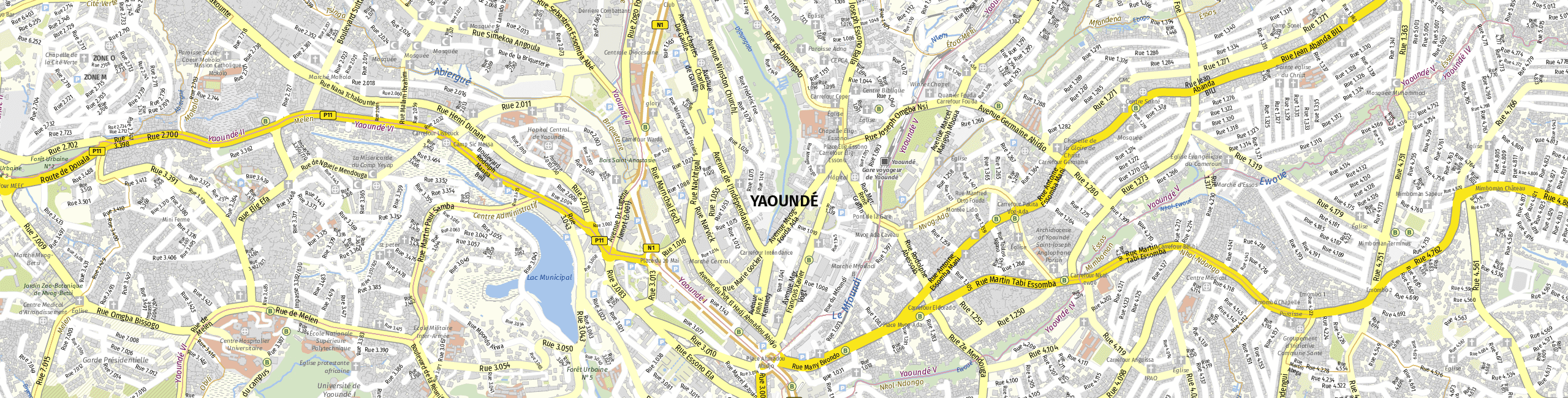 Stadtplan Yaounde zum Downloaden.