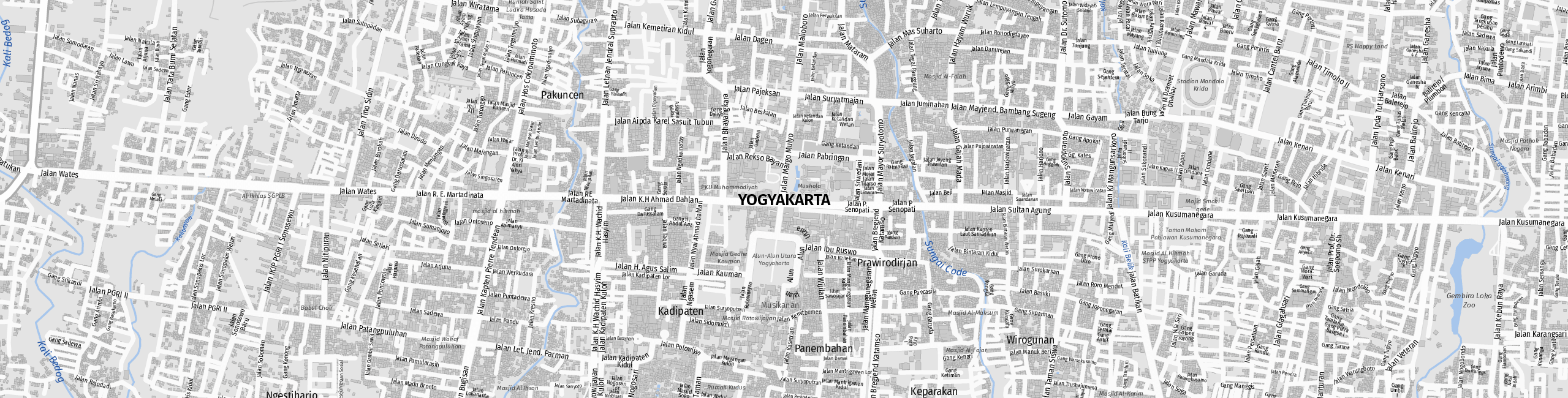 Stadtplan Yogyakarta zum Downloaden.