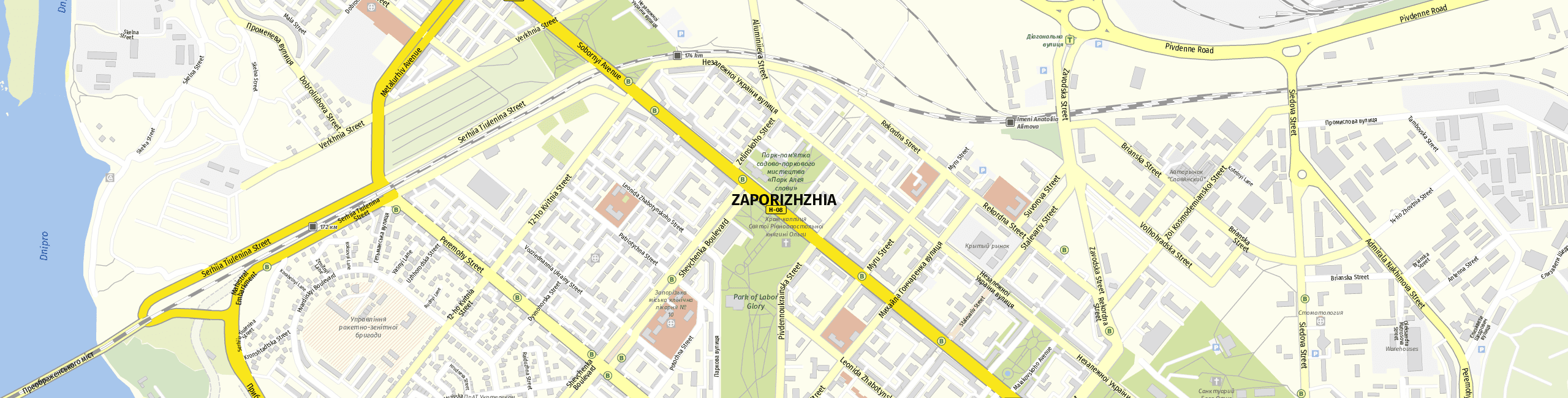 Stadtplan Zaporizhzhia zum Downloaden.