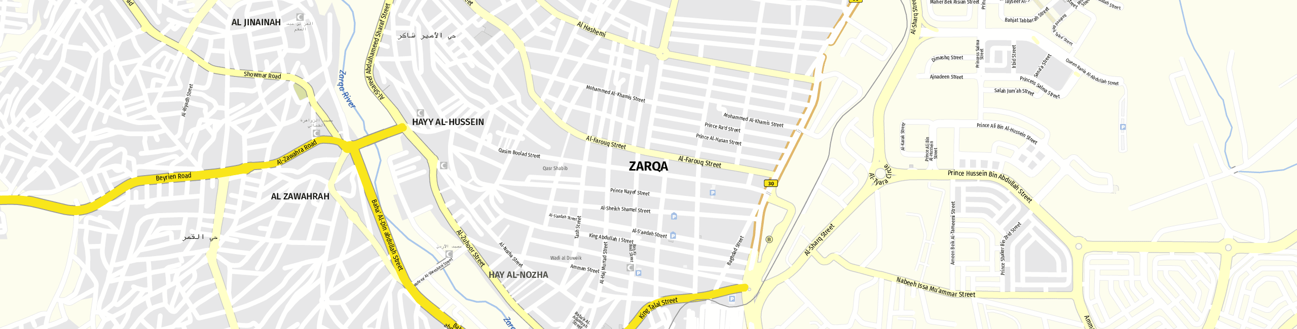Stadtplan Zarqa zum Downloaden.