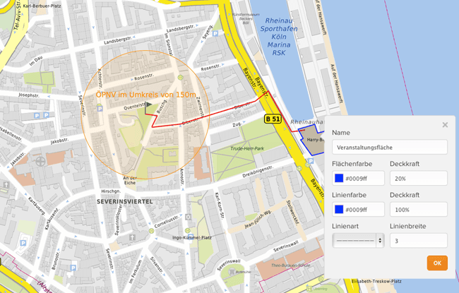 Stadtplan Infografik zeichnen